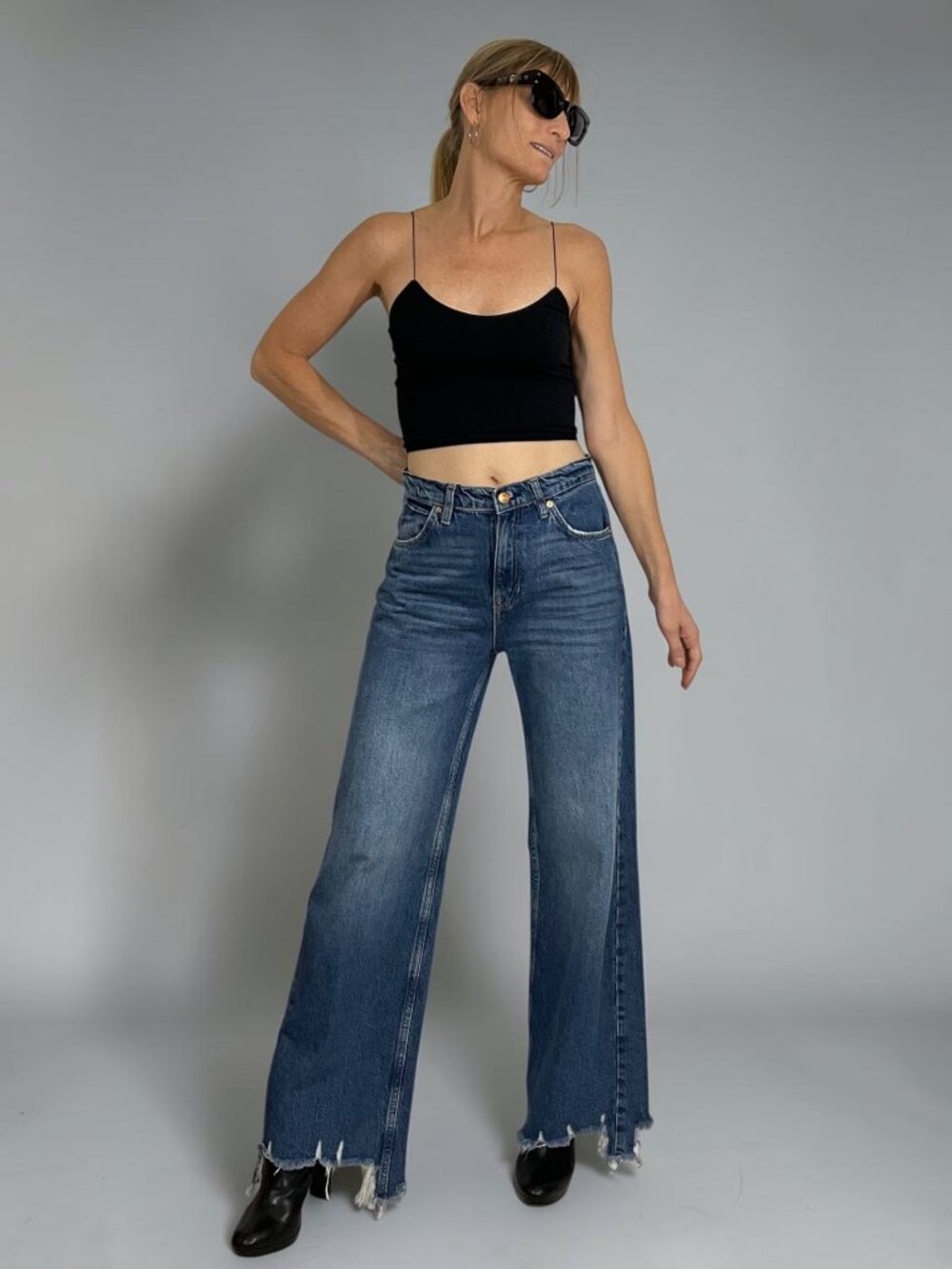 Free People We the Free Straight Up Baggy Jean 25 Blue